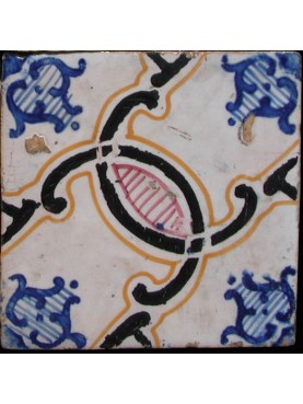 Piastrella antica maiolicata