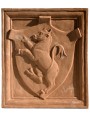 Coat of arms in terracotta before being majolica