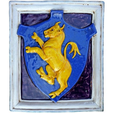 Majolica coat of arms - Tarugi - fourios bull