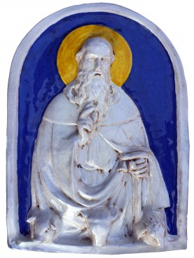 Sant' Antonio abate in maiolica con gli animali
