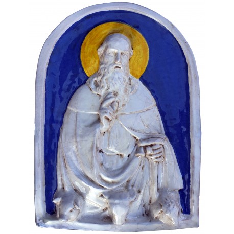 Sant' Antonio abate in maiolica con gli animali