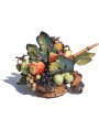 Cesto di frutta Caravaggio piccolo in maiolica - fatto a mano