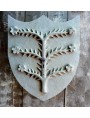 Malaspina coat of arms finished chisel work, before patination
