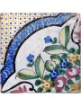 Piastrella fiorata di maiolica antica - mosaico pavimentale