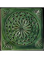 Engraved Moroccan majolica tiles - Green 10x10