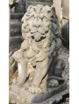 PAIR OF VENETIAN LIONS SITTING WITH NOBLE EMBLEM