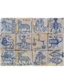 Segni zodiacali antichi pannello di maiolica 60 X 45 cm