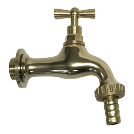 Brass tap with hose nozzle