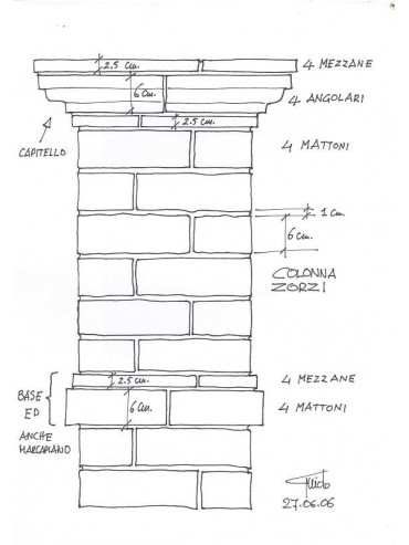Brick column 37 cm
