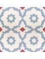 Hydraulic cement tiles white background with gray and pink decorations