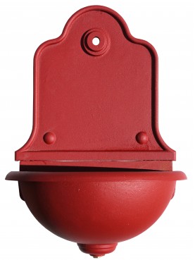 Big red cast iron wall fountain