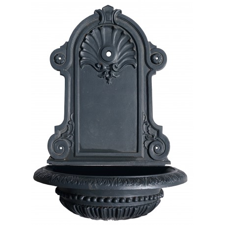 Wall fountain in cast iron with decorated basin