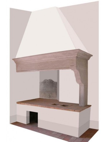 Stone fireplace hood for kitchen - our production - sandstone