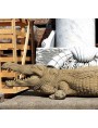 Crocodile terracotta sculpture 1:1 hand made in Italy