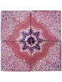 Ancient majolica tile rose and white