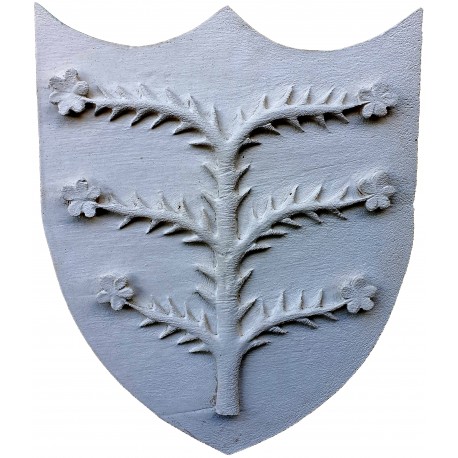 Plaster cast coat of arms of the Malaspina spino fiorito