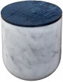 Container in white Carrara marble and slate for salted anchovies