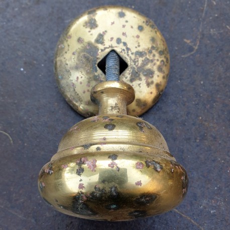 Antique round brass door knob