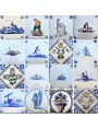 Ancient majolica Delft tile game of bowls 