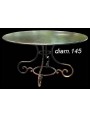 Round table Ø145cms forged irond four legs