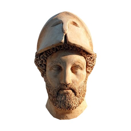 Pericles terracotta head, copy of the original from the Pio Clementino Museum in Rome