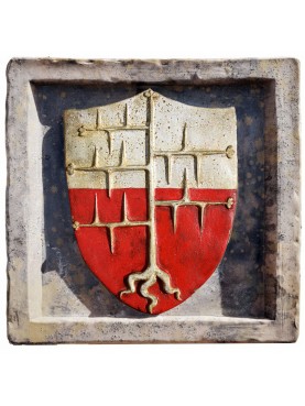 Malaspina coat of arms patinated terracotta 