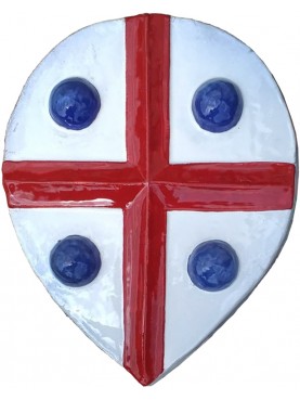 Copia di antico stemma toscano scudo inquartato quattro palle