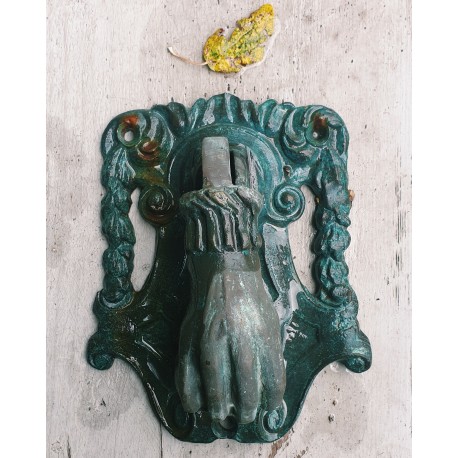 Large bronze door knocker cast with lost wax