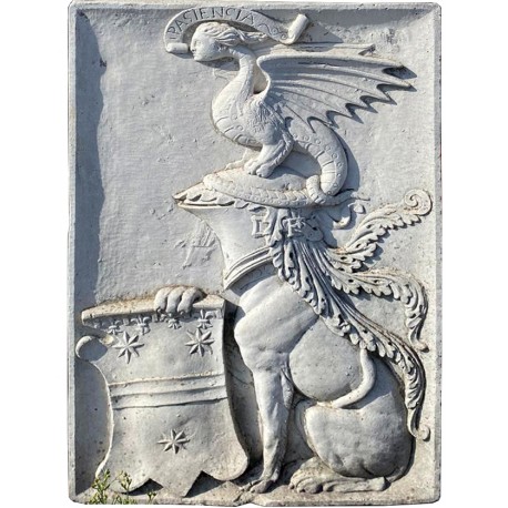 Large concrete Serristori coat of arms