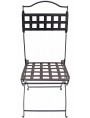 folding Forged Iron french garden chair - braided sitting