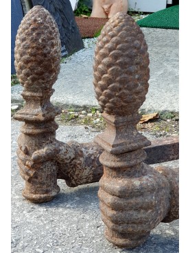 ancient original cast iron andirons