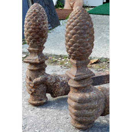 ancient original cast iron andirons