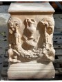 Strigilated Terracotta Base H.61cms/45x45cms for vase and statue