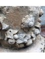 Ancient travertine base for citrus vases