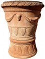 Vaso da Limoni con festoni da Ø80cm terracotta Impruneta conca con base