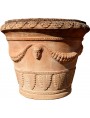 Vaso da Limoni con festoni da Ø80cm terracotta Impruneta conca con base