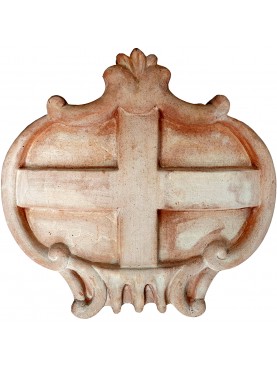 Stemma in terracotta che rappresenta le insegne di Genova