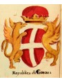 Ancient drawing of the Genoese coat of arms kept at the Estense Library in Modena 