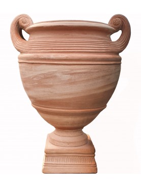 Large handled terracotta krater vase - Impruneta Florence
