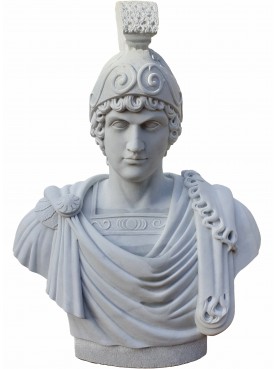 Alessandro Magno white Carrara marble bust