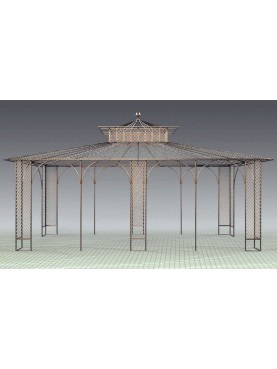 Wrought iron gazebo hand-made for Maison Gucci in Milan