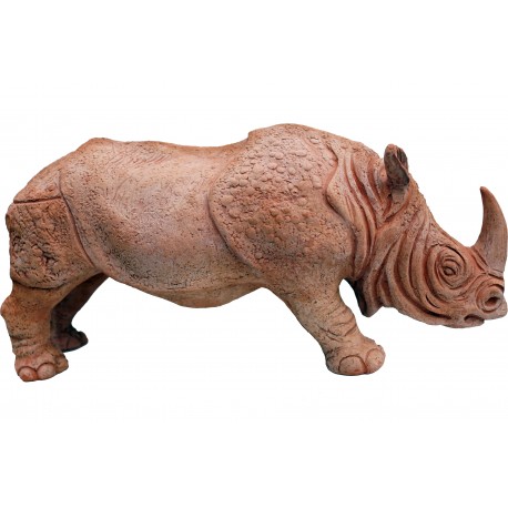 Indian Rhino in terracotta