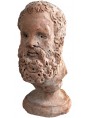 Small head with base - terracotta in monoblock 15 cm high