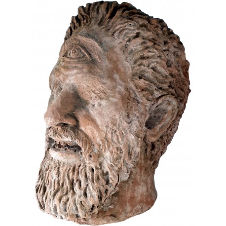 Testa di Ulisse in terracotta - Odisseo del gruppo di Polifemo