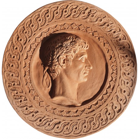 Julius Caesar terracotta round tile