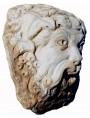 White Carrara marble ancient fountain mask