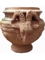 Vase with goat's head made by hand with small horns