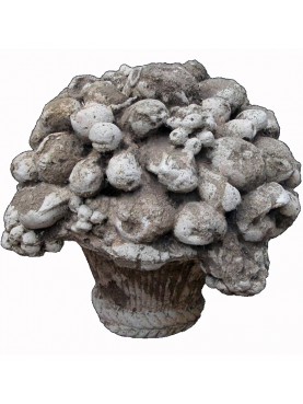 Vase of fruits in cement H.37cms