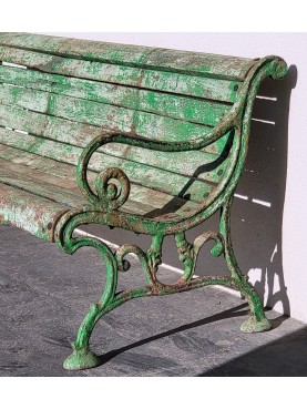 Original cast iron garden bench and wood