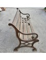 Beautiful antique bench with cast iron legs and wooden slats